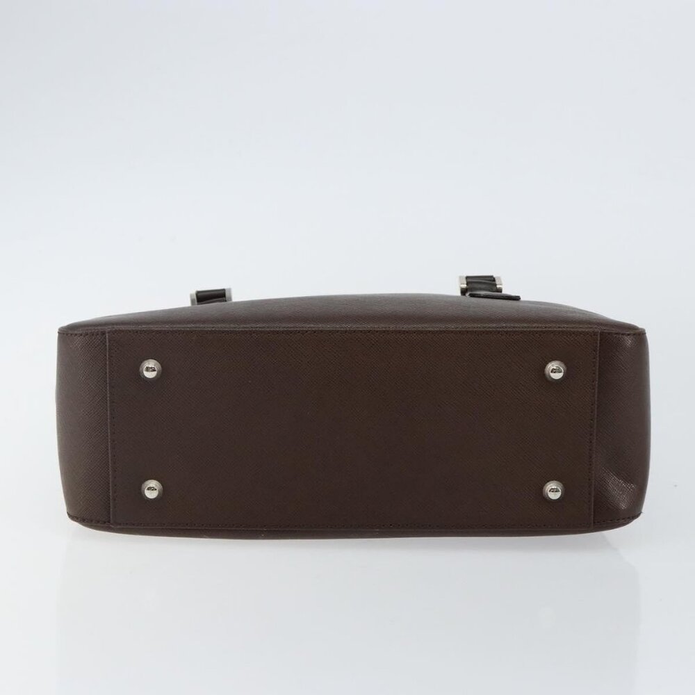 BURBERRY Hand Bag Leather Brown Silver Auth - Picture 12 of 16